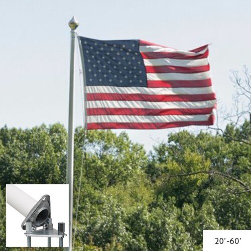 25' Fiberglass Flagpole With Hinge Base CarrotTop Flags