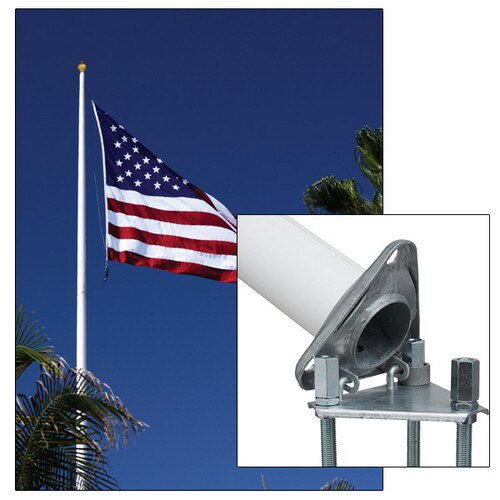 25' Fiberglass Flagpole With Hinge Base CarrotTop Flags