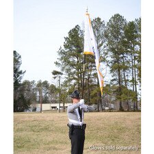 person holding flag in field