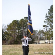 flag bearing soldier outdoors