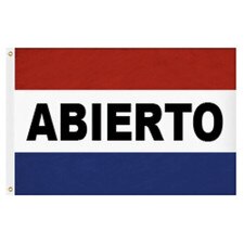 flag with ABIERTOSign in spanish