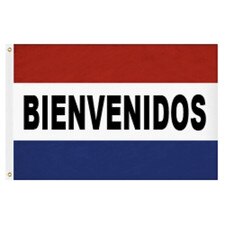 bienvenidos flag red white blue