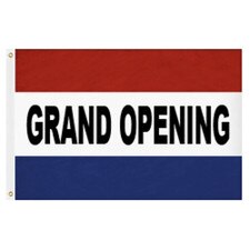 grand opening banner red white blue