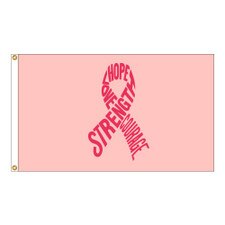 pink ribbon with words of hope