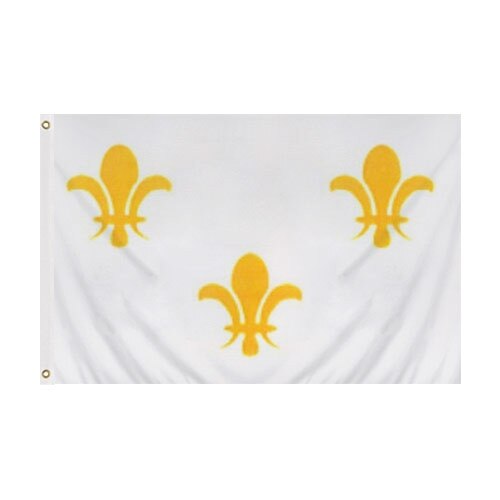 3X5' Nylon Fleur De Lis (White) Flag