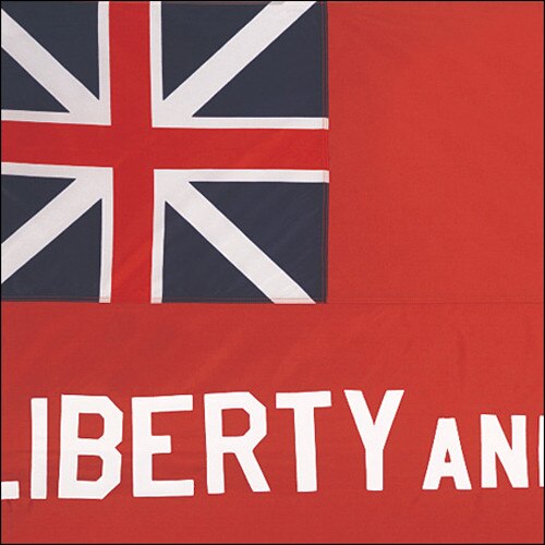 British flag with red background