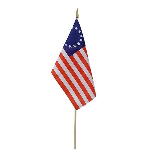 Betsy Ross flag on a stick
