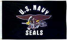 U S Navy Seals flag with emblem