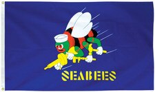 cartoon bee with tools on flag