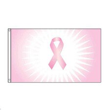 Pink ribbon awareness flag
