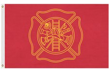 firefighter flag red background