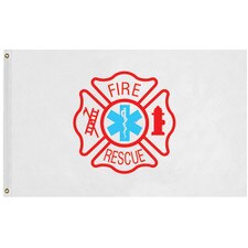 fire rescue flag with logos