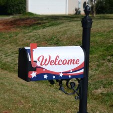 welcome mailbox with stars stripes