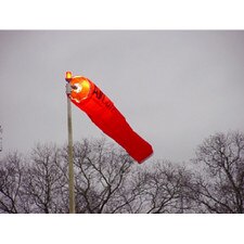 red wind sock with light on top