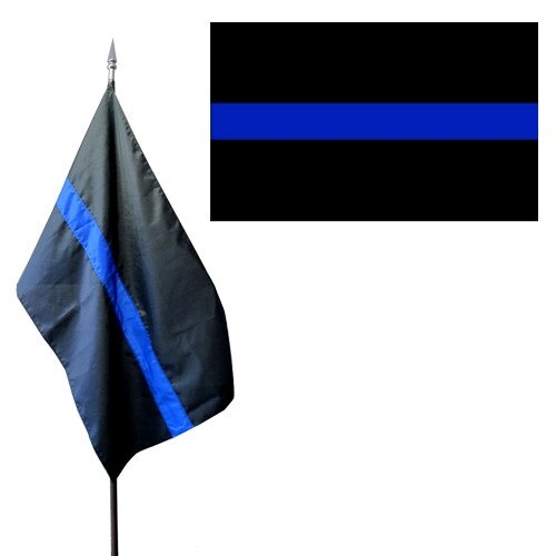 Black Flag Blue Stripe - Thin Blue Line Flag