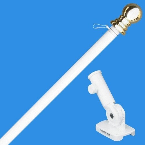 white curtain rod and bracket