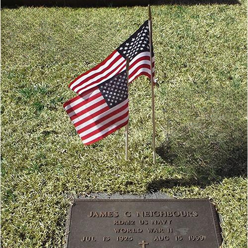 6x9 6"x9" USA American 50 Star Grave Marker Stick Flag wood Staff 