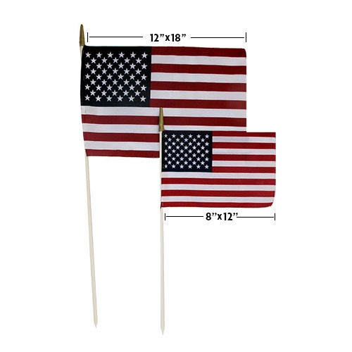12x18 American stick flag