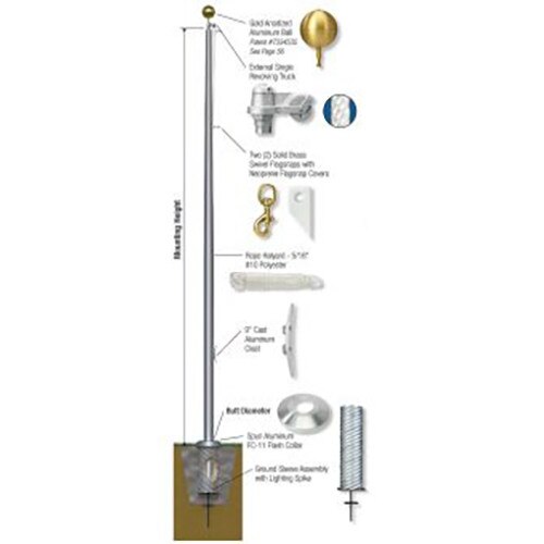 Full Components of the 35' Flagpole