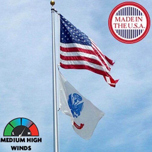 American flags with wind indicator