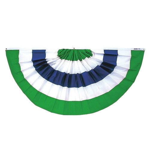 Green and Blue Custom Pleated Fan