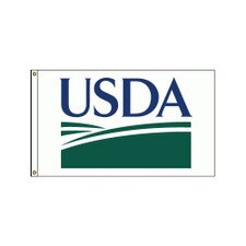 USDA flag with green and blue desig