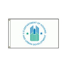 HUD flag with logo and text