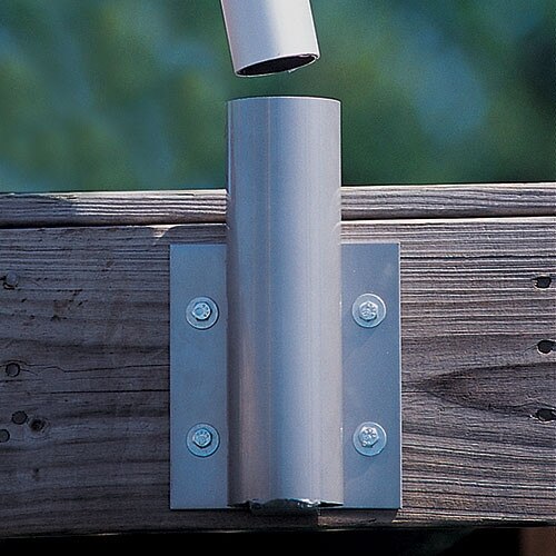 metal pipe connector on wood