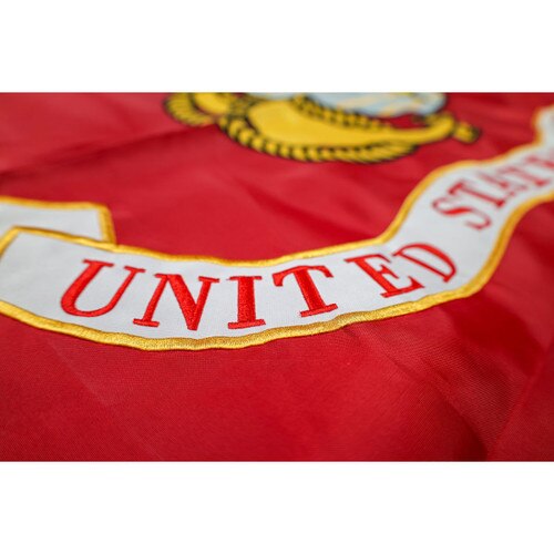 Nylon Embroidered USMC Flag