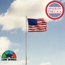Low wind sectional flagpole