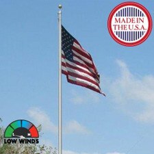 US flag on pole in low winds