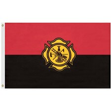 firefighter flag red black emblem
