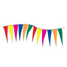 colorful pennant banners waving