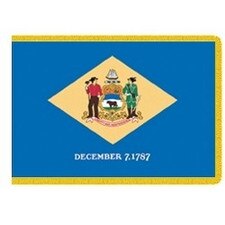Delaware state flag with date