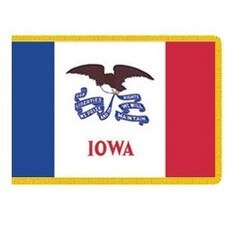 Iowa state flag with eagle emblem