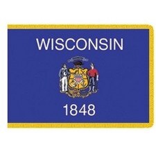 Wisconsin state flag with seal