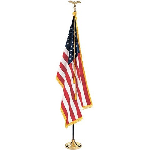 American Indoor Flag Sets Oak Flagpole Made In The Usa