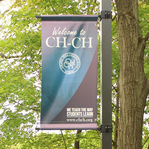 street pole banners hanging