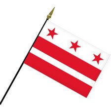 Washington DC flag on a pole