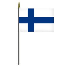 Finland national flag on pole