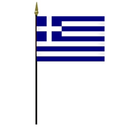 Greek flag on pole