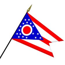 Ohio state flag on a pole