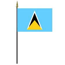flag of Saint Lucia on pole