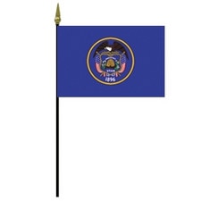 Utah state flag with emblem