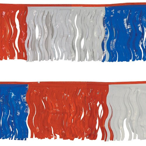 red white blue festive fringe banne