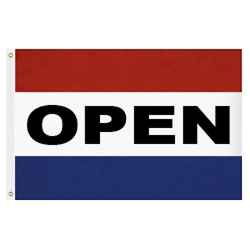 open sign flag red white blue