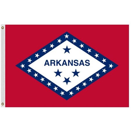 Outdoor Arkansas flags,