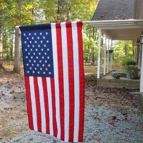 American Fabric Flag with Customizable Name Banner 23x36