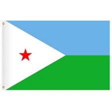 Djibouti flag with star and triangl