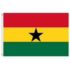 flag of Ghana red yellow green